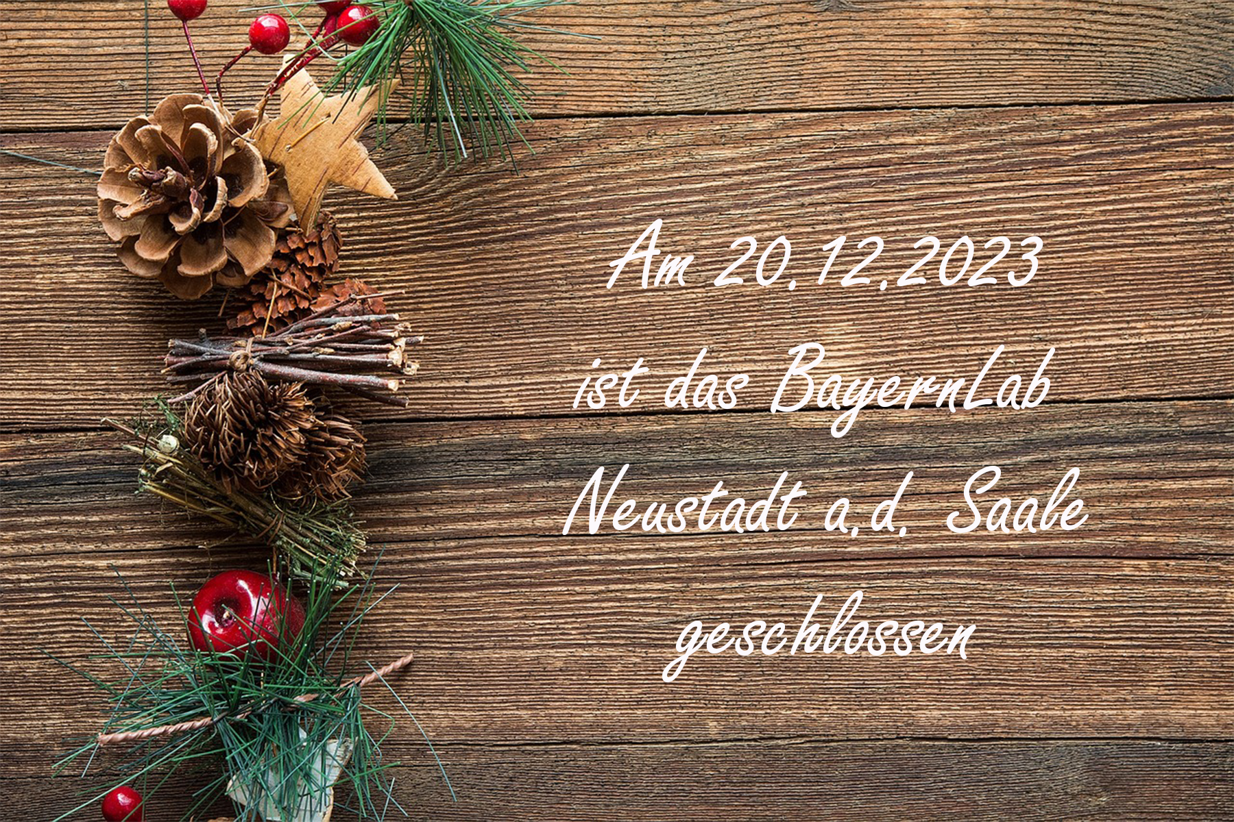 Das BayernLab ist am 20.12.2023 geschlossen
